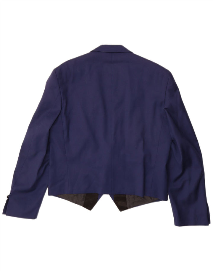 Jaqueta vintage masculina Berlin Blazer UK 38 médio azul marinho colorblock