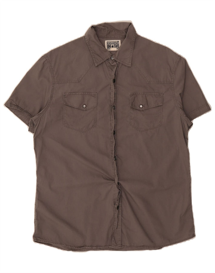 CONVERSE Mens Short Sleeve Shirt Medium Grey Cotton Vintage Converse and Second-Hand Converse from Messina Hembry 