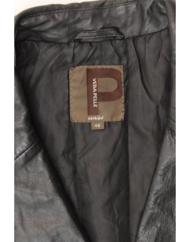 Casaco de couro feminino Conbipel IT 48 XL couro preto