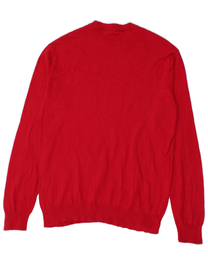 ARMANI EXCHANGE Suéter masculino com gola redonda e grande algodão vermelho