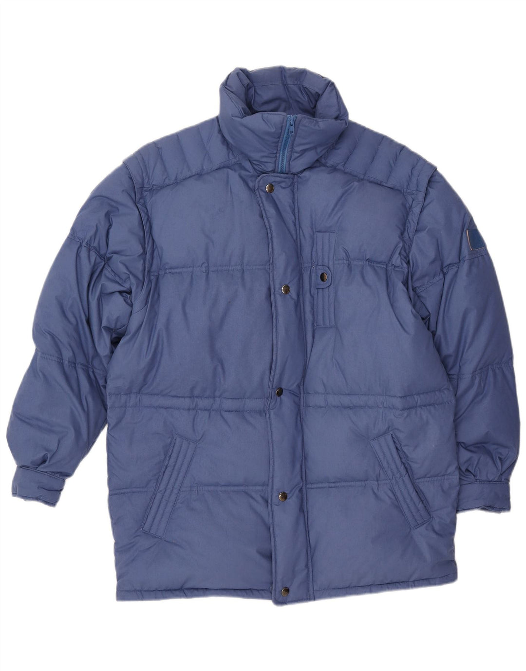 Jaqueta acolchoada masculina VINTAGE IT 48 poliéster azul médio