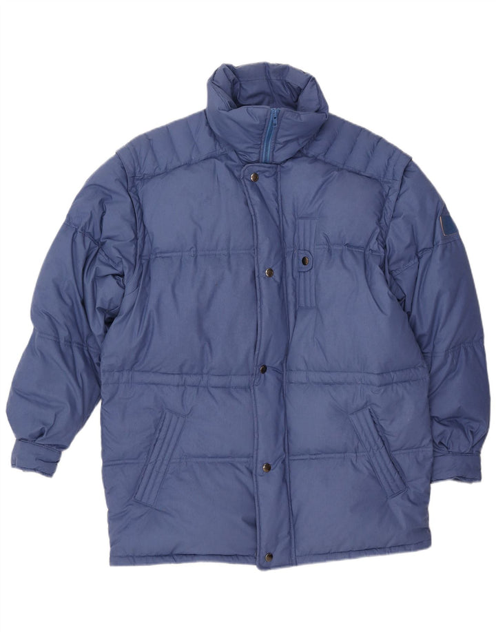 Jaqueta acolchoada masculina VINTAGE IT 48 poliéster azul médio