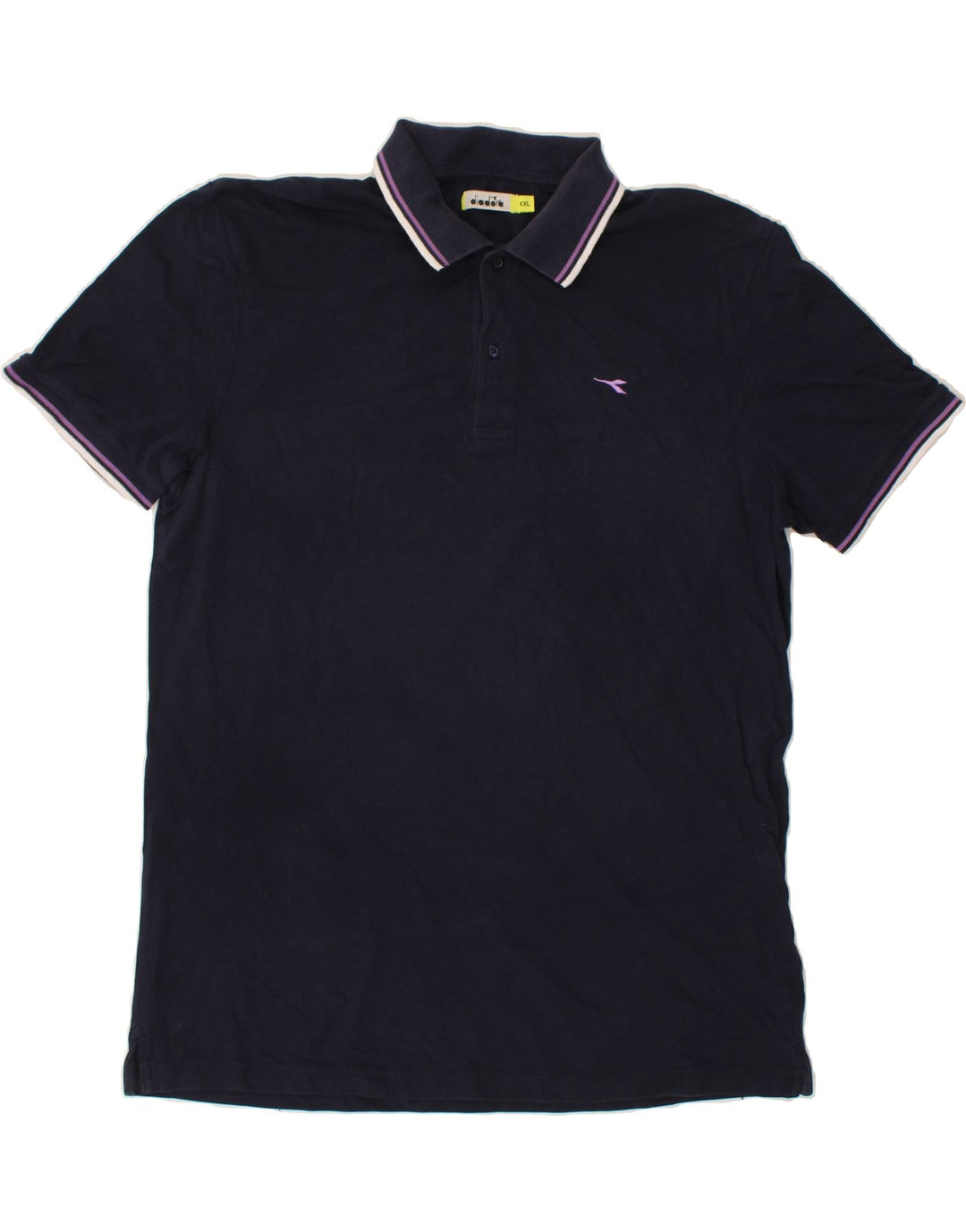 DIADORA Mens Polo Shirt 2XL Navy Blue Cotton Vintage Diadora and Second-Hand Diadora from Messina Hembry 