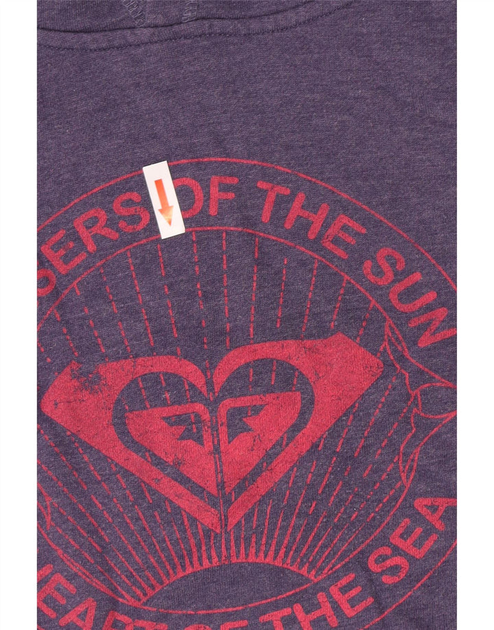 Roxy feminino gráfico moletom com capuz médio algodão roxo