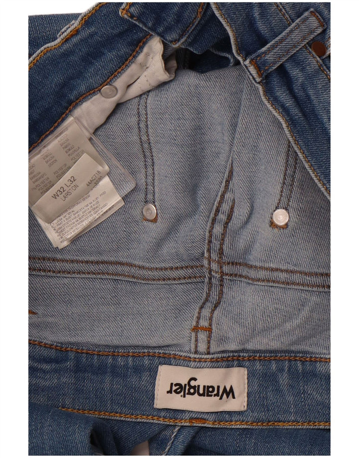 WRANGLER Masculino Larston Slim Jeans W32 L29 Azul Algodão