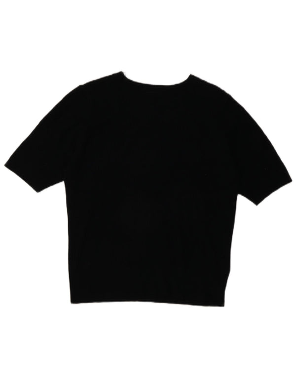 Camiseta feminina Marks & Spencer UK 12 viscose preta média