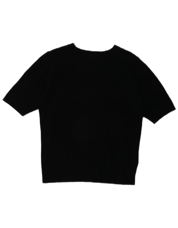 Camiseta feminina Marks & Spencer UK 12 viscose preta média
