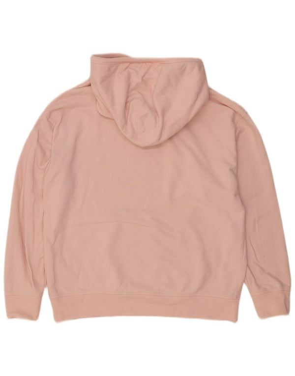 Suéter com capuz feminino Levi's UK 16 grande algodão rosa