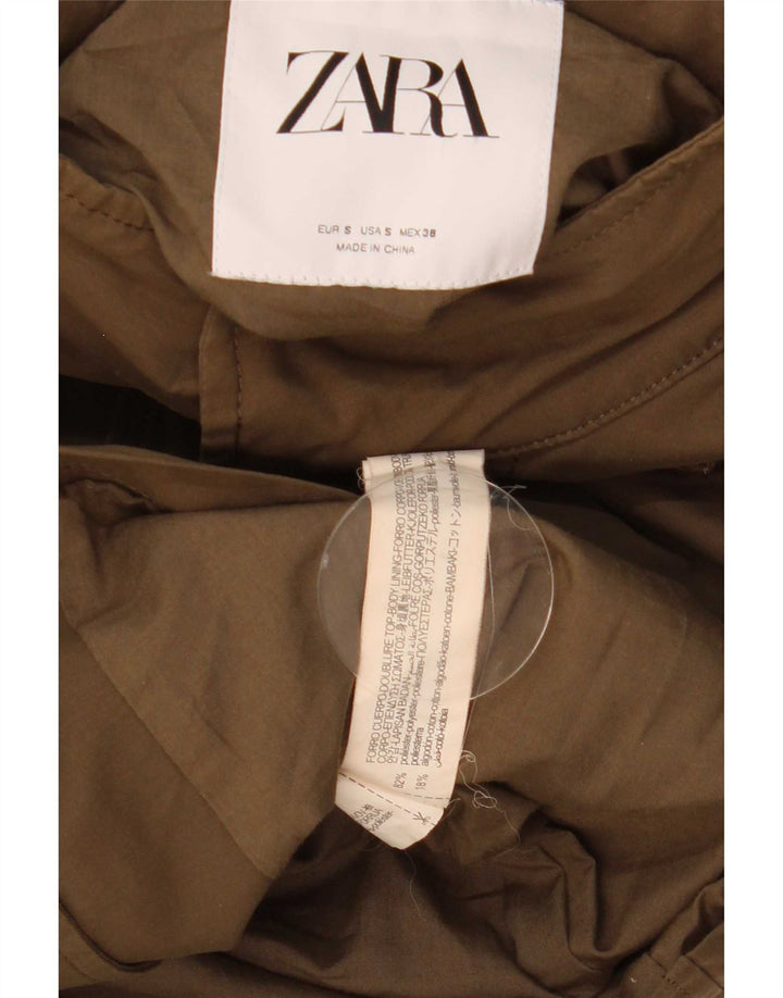 Zara Mens Utility Jacket UK 36 Pequeno Poliéster Cáqui