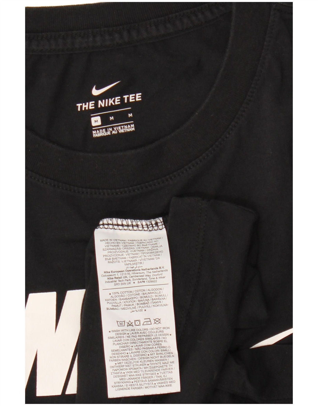 Camiseta feminina NIKE com estampa gráfica UK 14 médio algodão preto