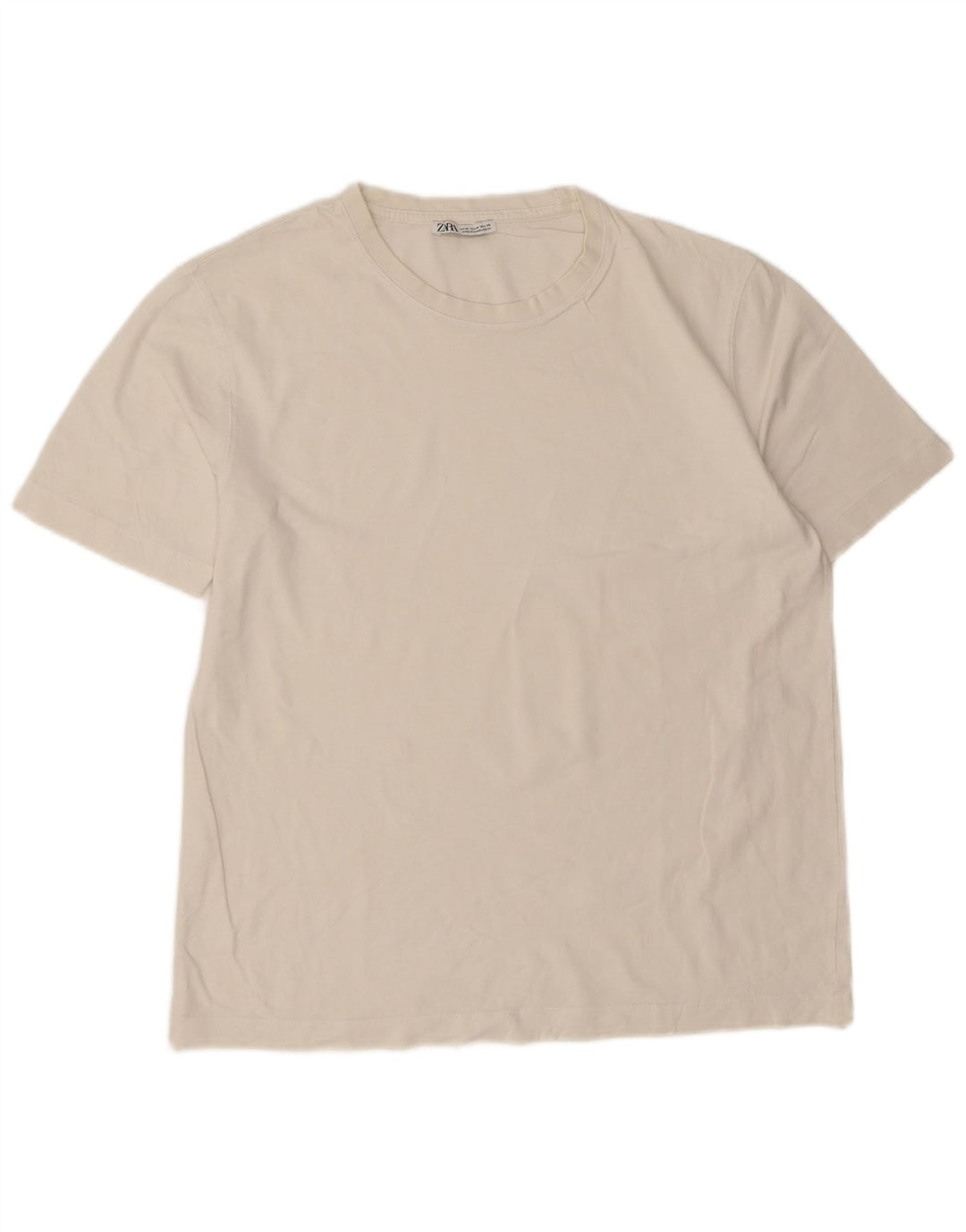 Camiseta masculina Zara Top médio algodão branco