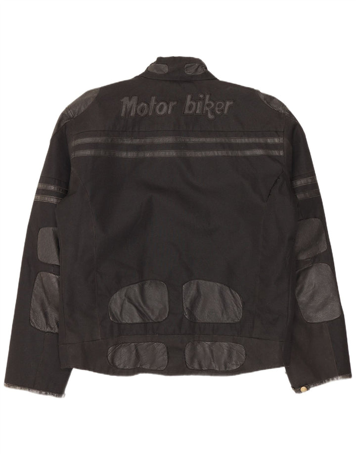 Jaqueta masculina Master Graphic Biker UK 40 grande nylon preto