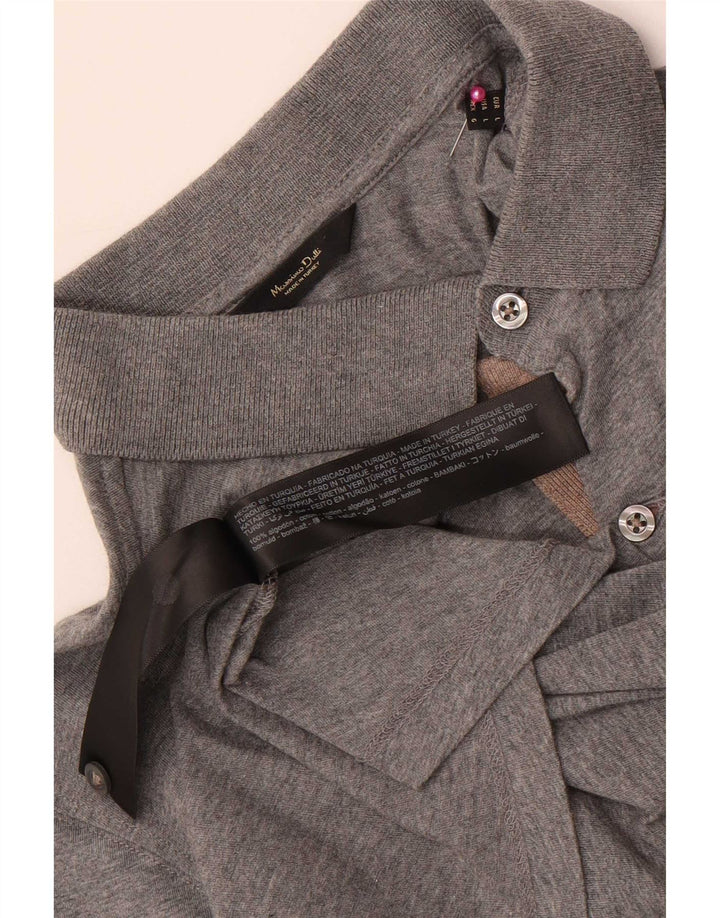 Camisa polo masculina Massimo Dutti grande algodão cinza