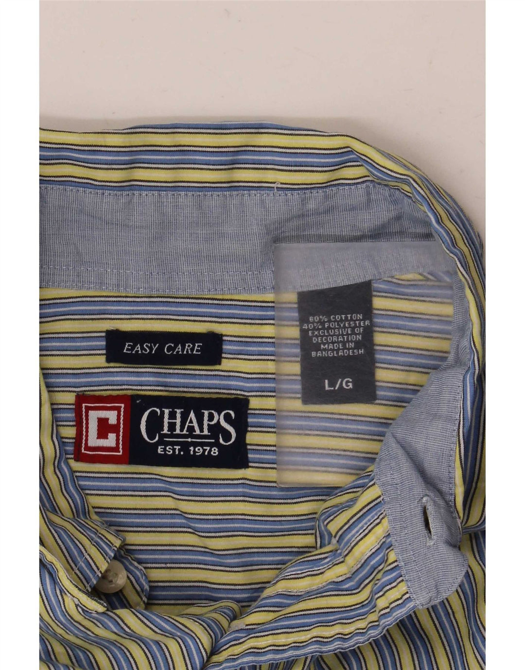 Camisa masculina Chaps grande algodão listrado azul