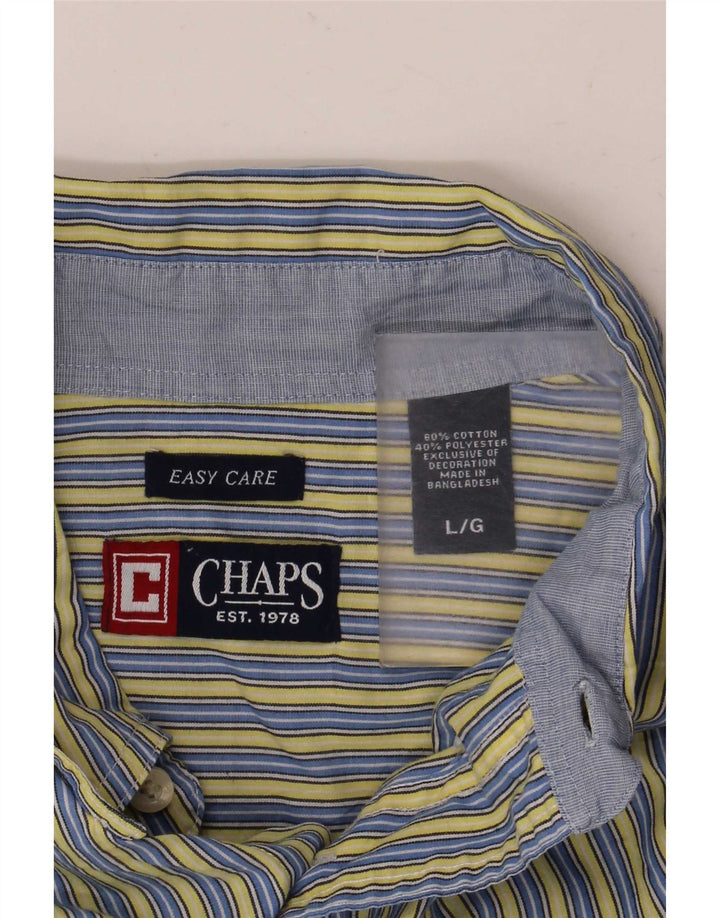 Camisa masculina Chaps grande algodão listrado azul
