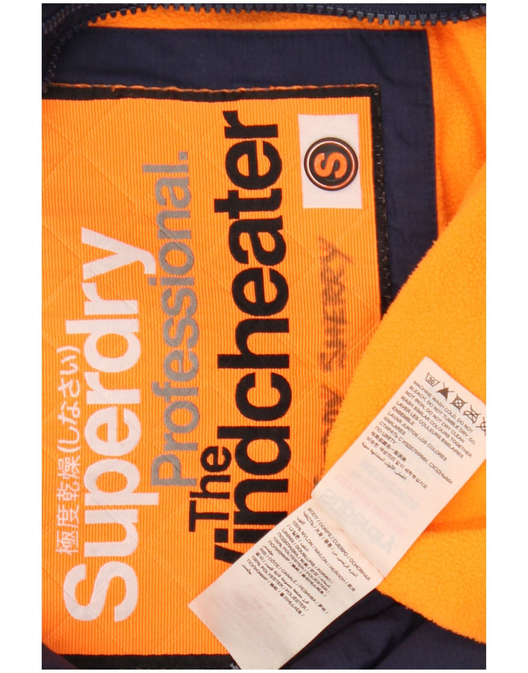 Jaqueta corta-vento masculina Superdry The Windcheater UK 36 pequena azul marinho
