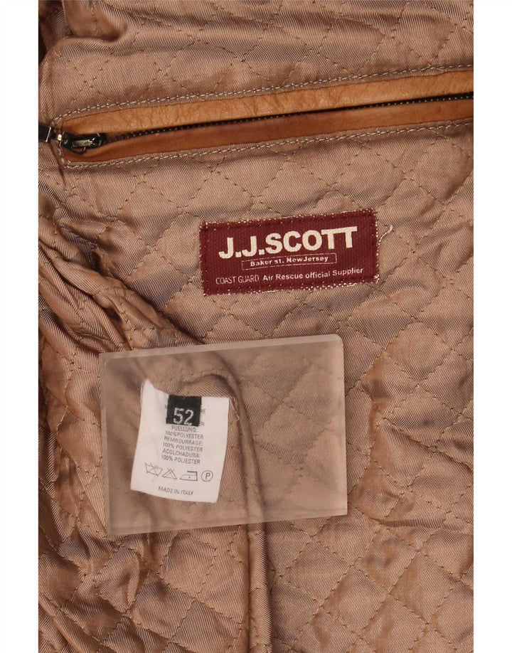 Jaqueta de couro masculina J.J.Scott IT 52 XL Bege