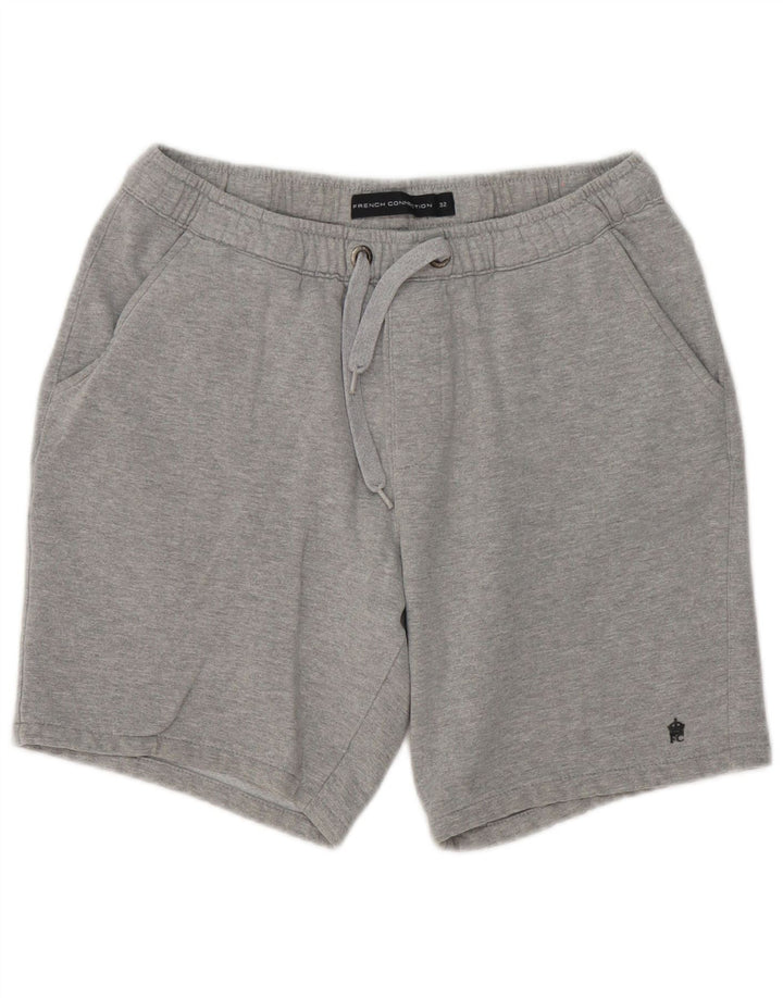 Shorts esportivos masculinos French Connection poliéster manchado cinza médio