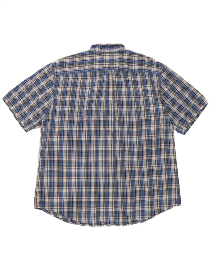 Camisa masculina Dockers de manga curta clássica XL algodão xadrez azul
