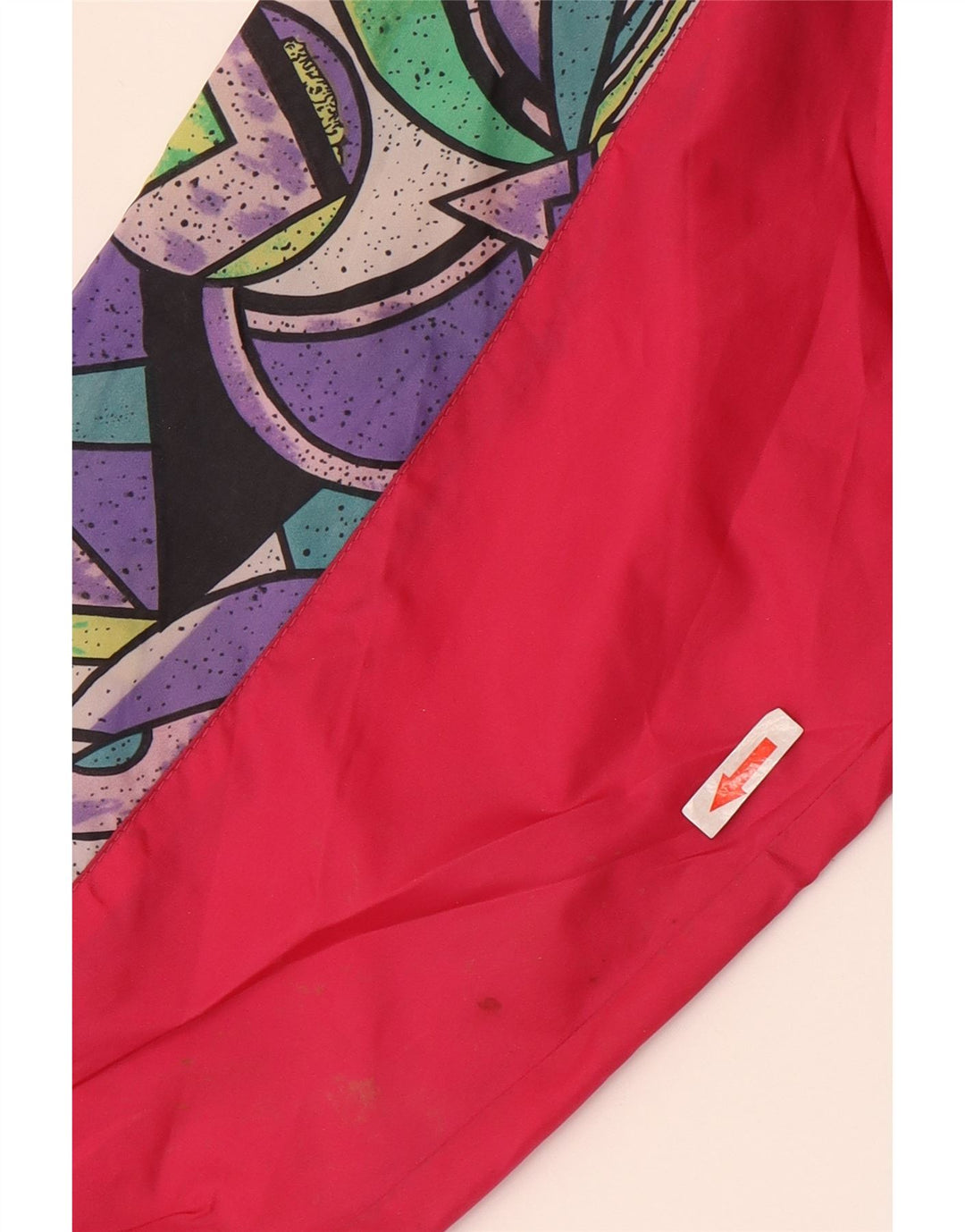 Jaqueta de chuva masculina VINTAGE com capuz UK 38 média multicolorida geométrica