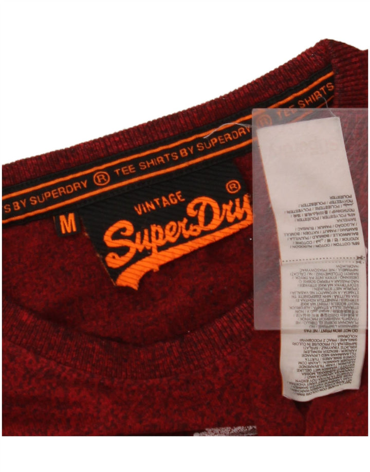 Camiseta masculina gráfica SUPERDRY Top médio algodão vermelho