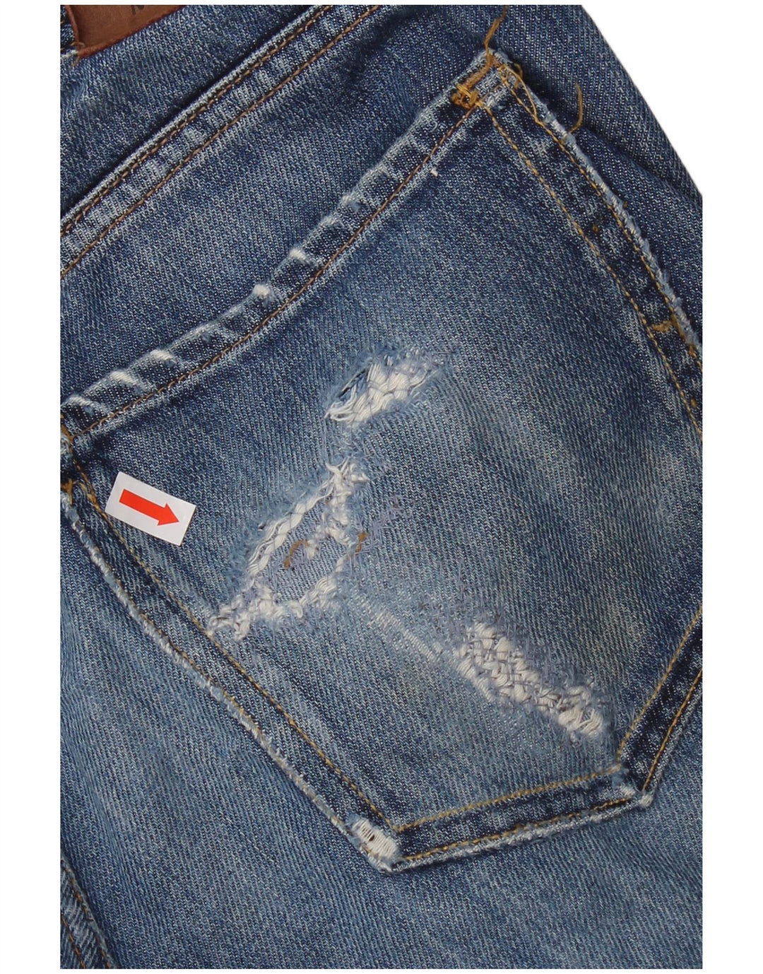 Calça jeans reta masculina Massimo Dutti desgastada UE 42 grande W32 L29 azul