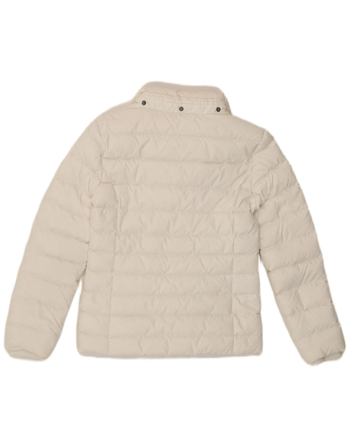 Jaqueta acolchoada feminina Tommy Hilfiger UK 6 XS poliéster branco