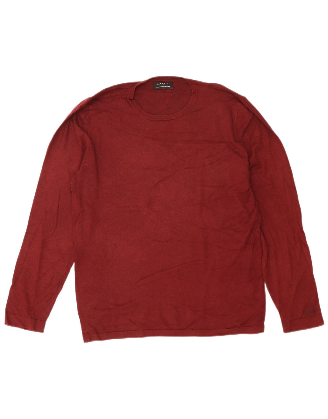 Suéter masculino Zara com gola redonda e viscose marrom médio