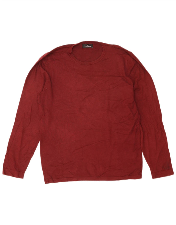 Suéter masculino Zara com gola redonda e viscose marrom médio