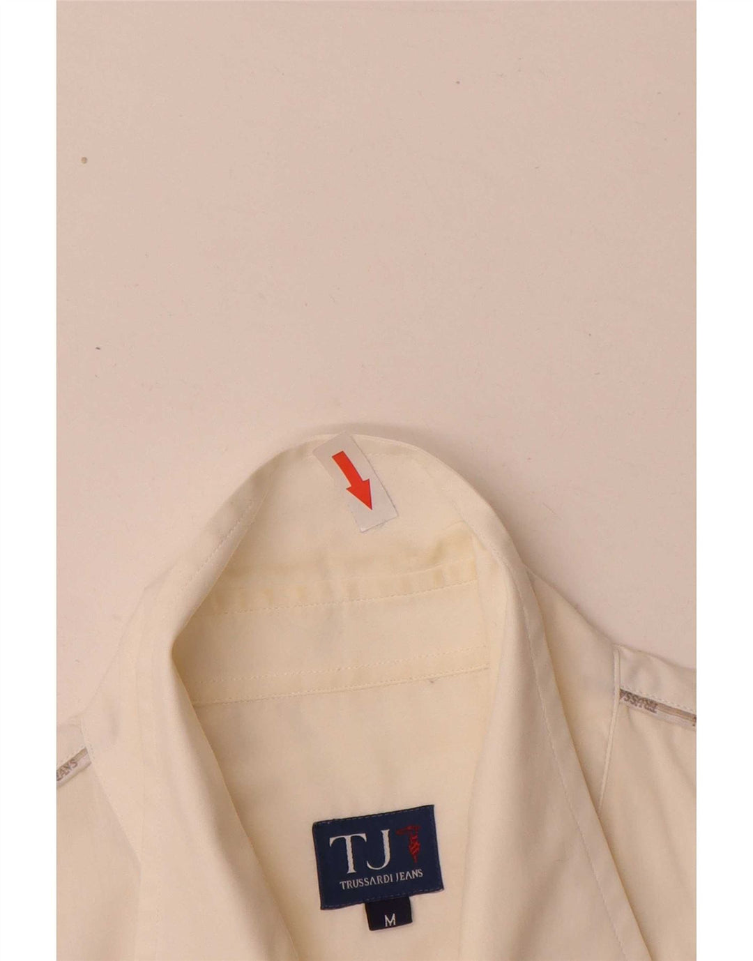 Trussardi Jeans Camisa masculina média algodão branco