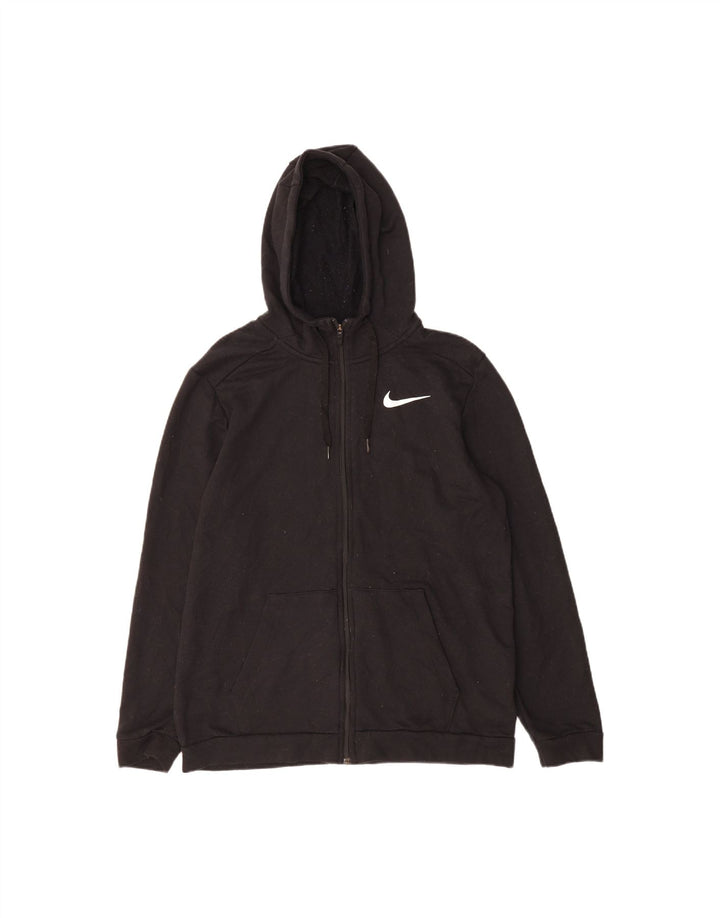 Suéter NIKE masculino com capuz e zíper médio preto poliéster