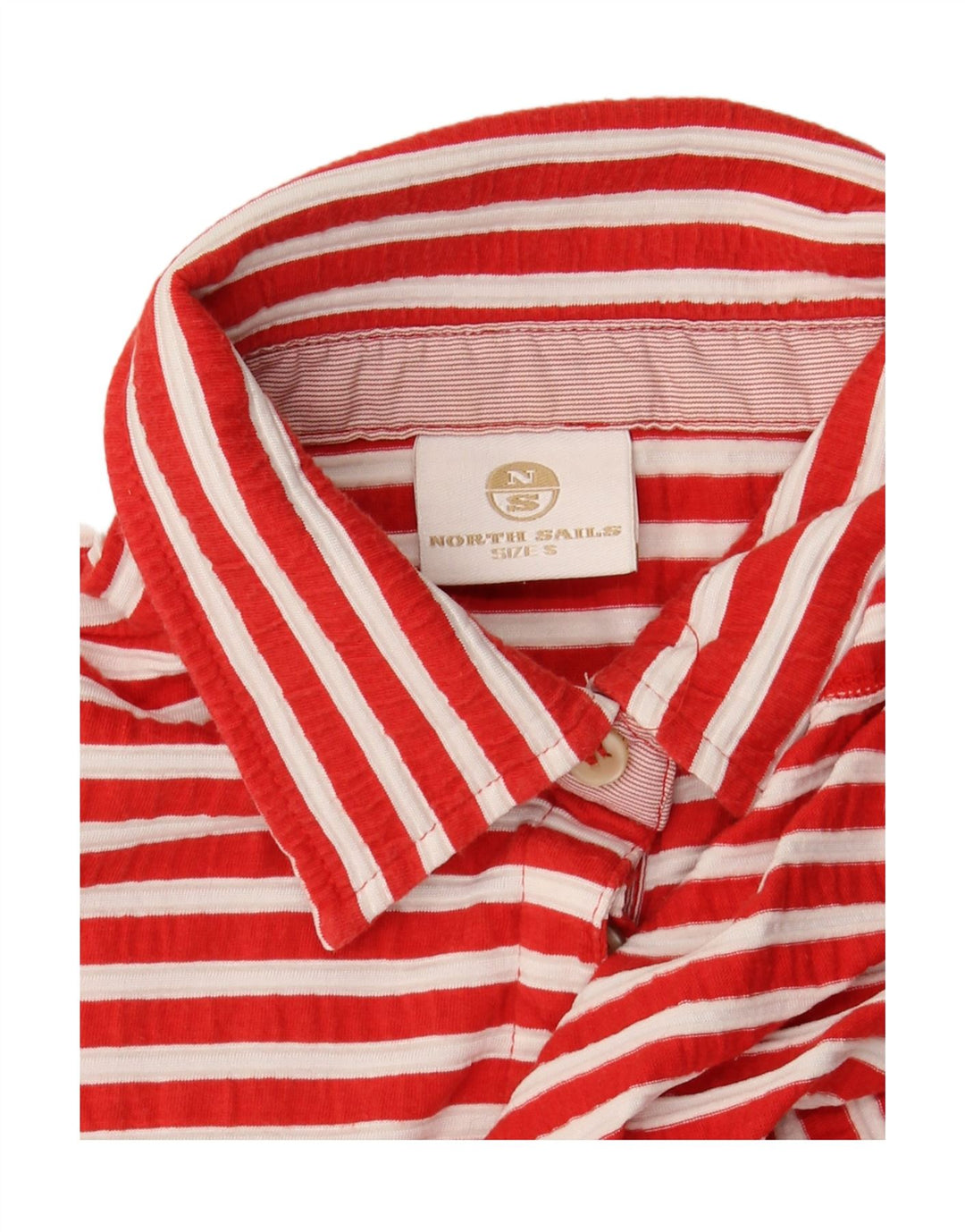 Camisa polo feminina NORTH SAILS UK 10 listrada vermelha pequena