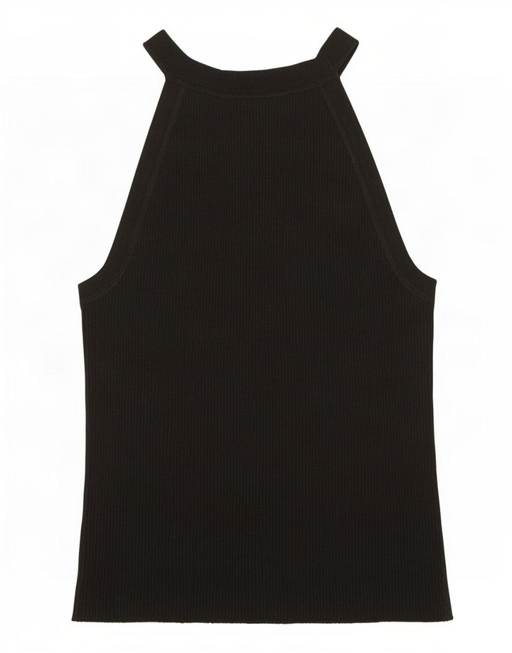 Top feminino Zara Halter UK 8 pequeno preto