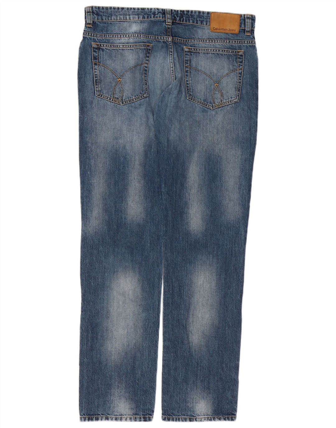 Calça jeans reta masculina Calvin Klein W32 L32 azul algodão