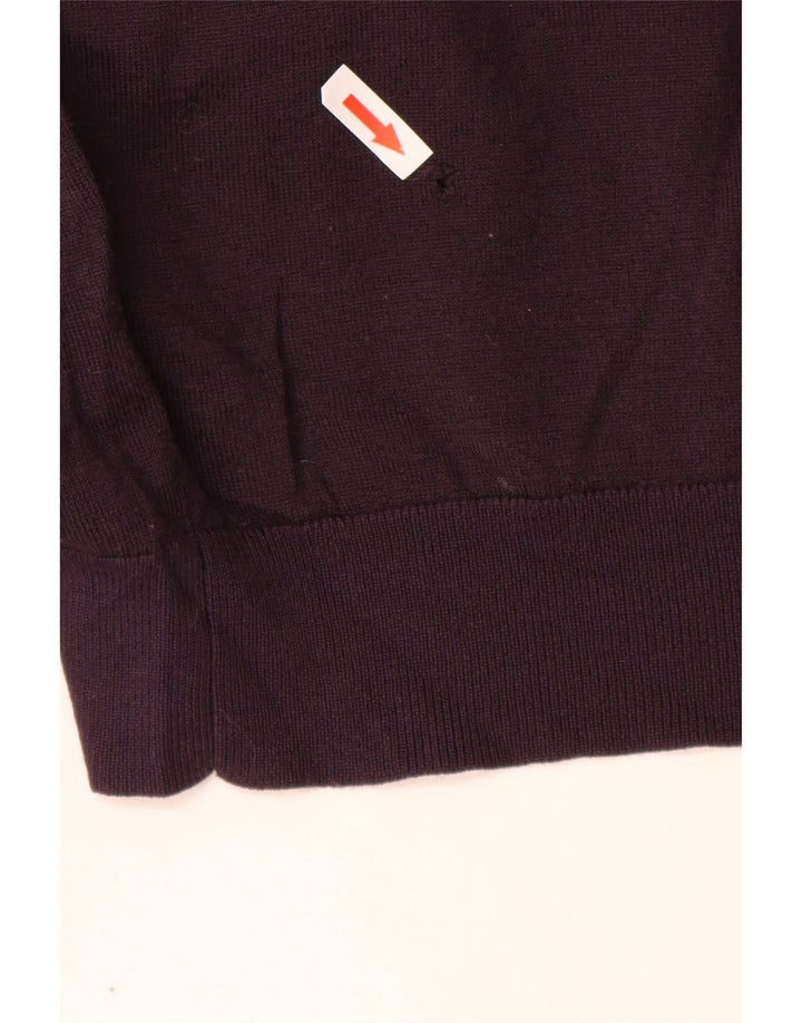 Suéter masculino MARKS & SPENCER com gola redonda, grande lã merino roxa