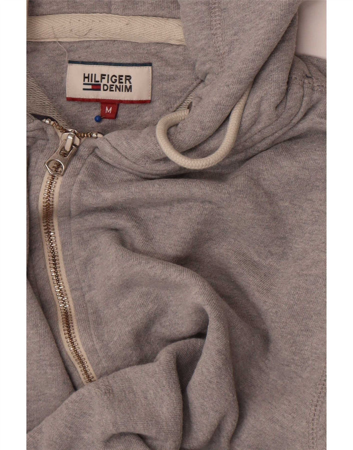 Tommy Hilfiger Suéter masculino com capuz e zíper cinza médio