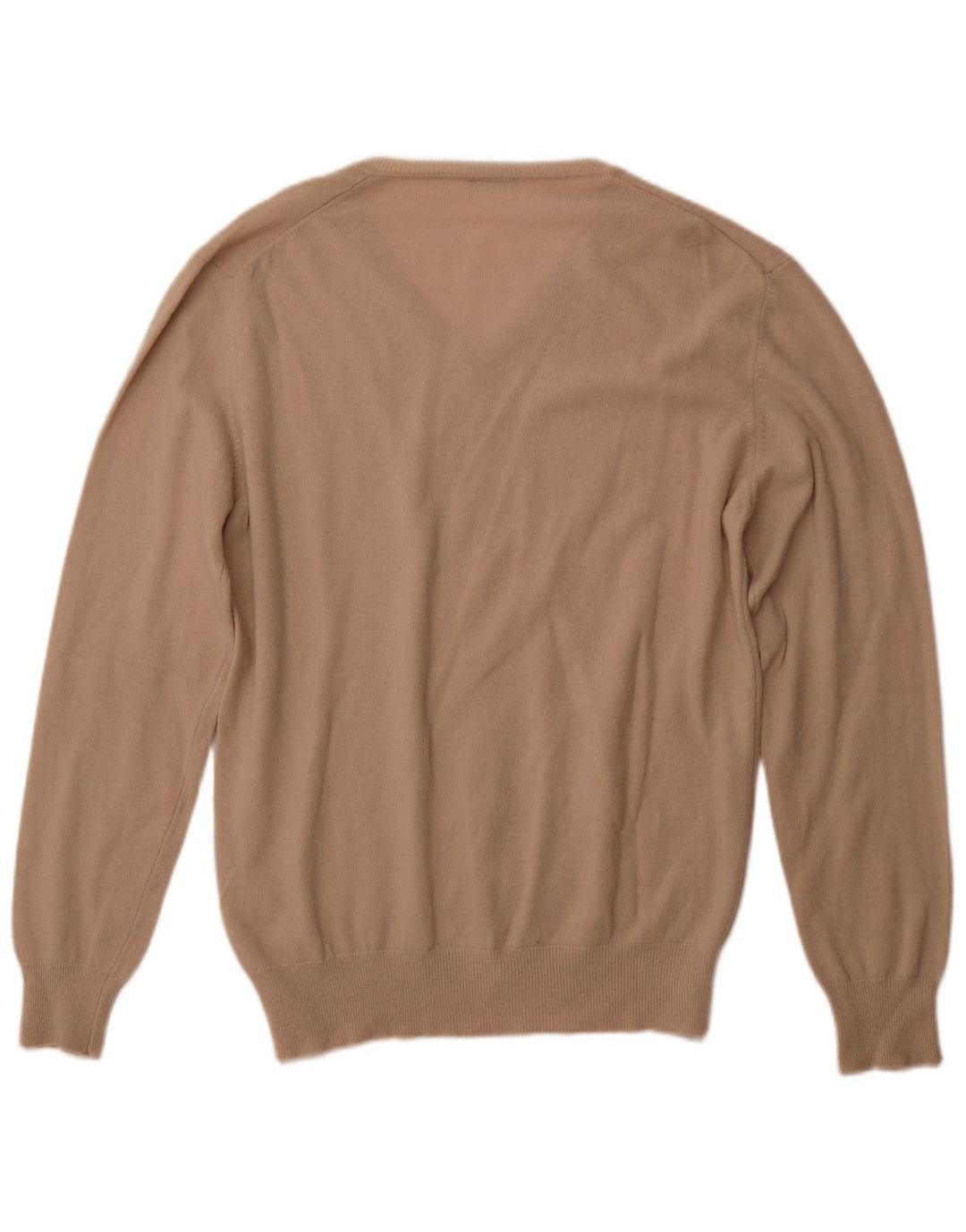 Suéter masculino BENETTON com decote em V XL lã bege