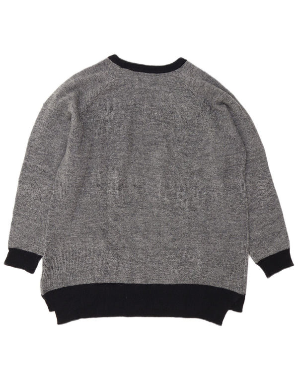 Suéter feminino Marina Militare com gola canoa UK 14 cinza médio acrílico