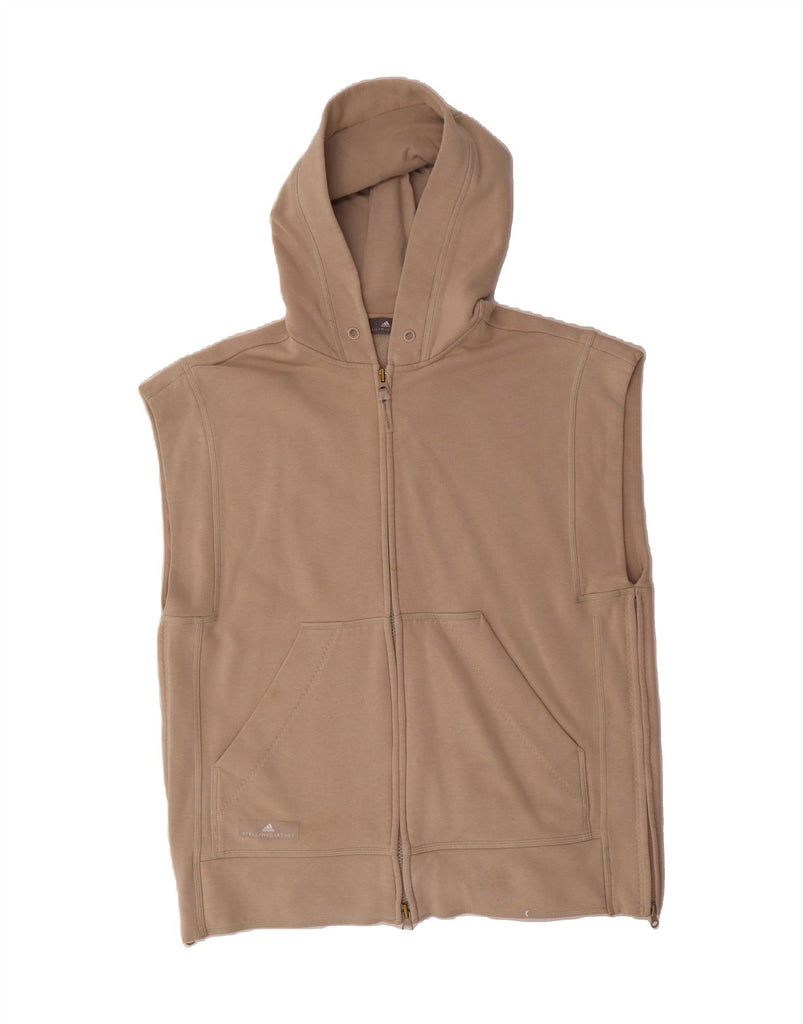 ADIDAS Mens Stella McCartney Sleeveless Zip Hoodie Sweater Medium Beige Vintage Adidas and Second-Hand Adidas from Messina Hembry 