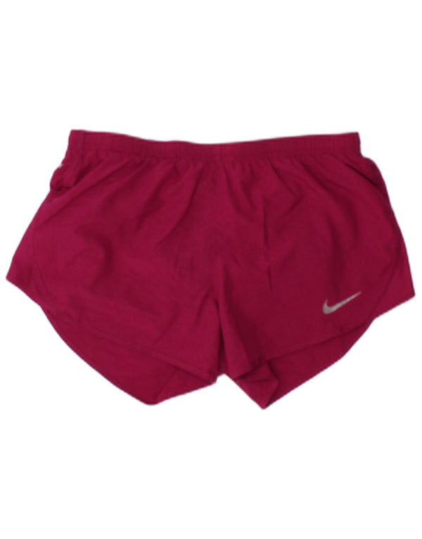 Shorts esportivos femininos Nike Dri Fit UK 10 pequeno rosa poliéster