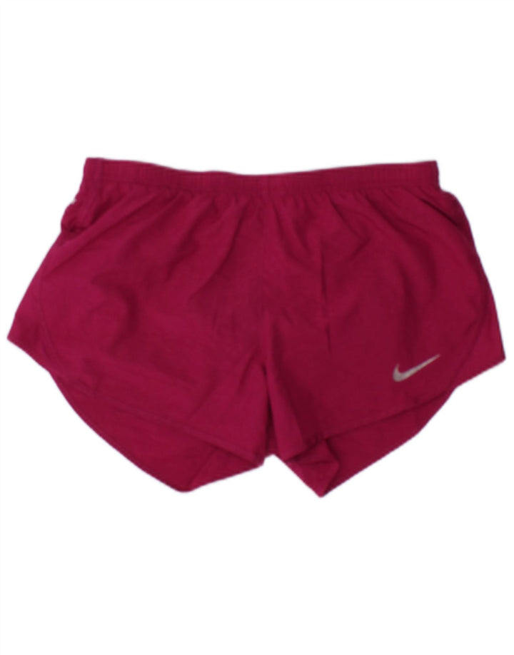 Shorts esportivos femininos Nike Dri Fit UK 10 pequeno rosa poliéster