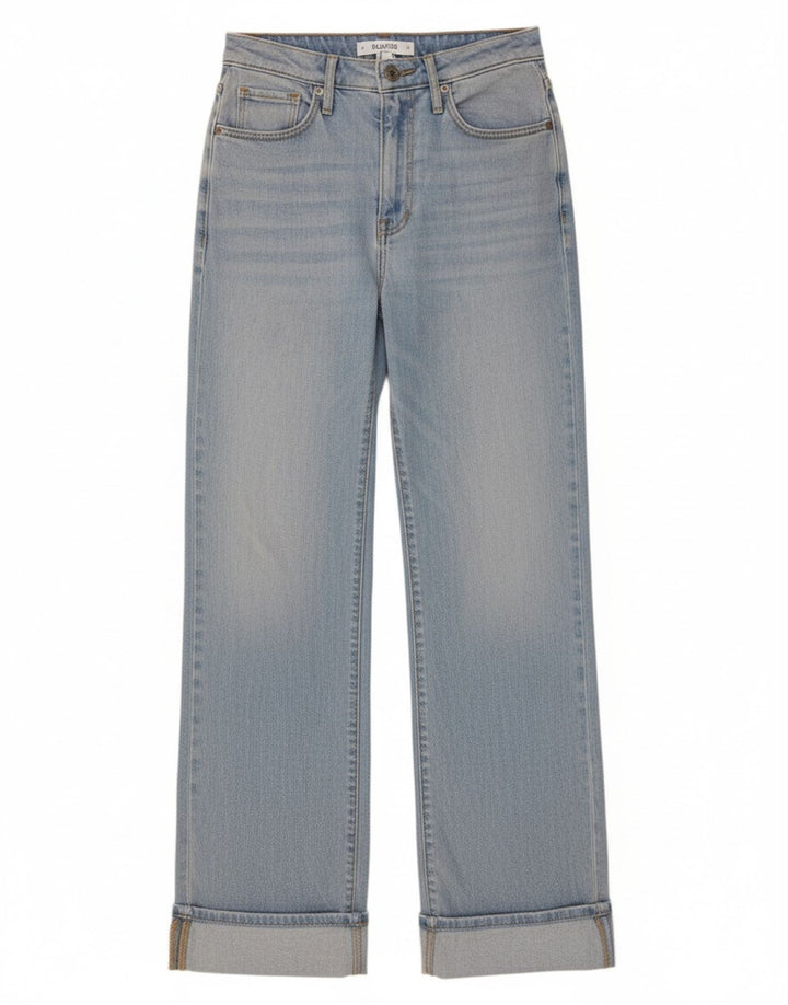 HOLLISTER Calça jeans feminina cintura alta solta US 00 2XS W23 L28 algodão azul