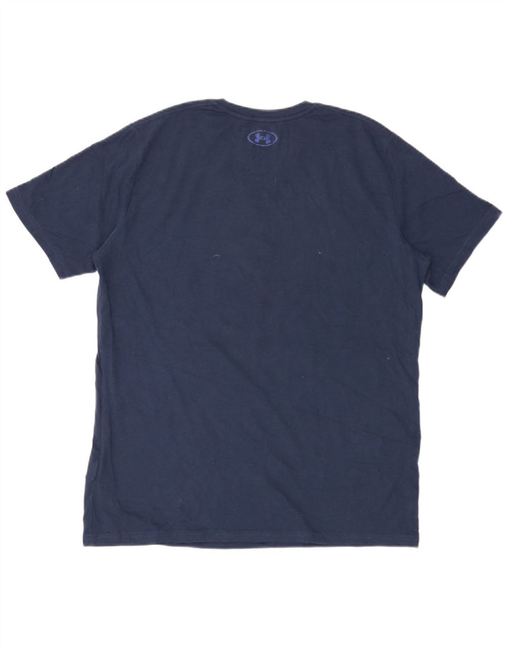 Camiseta gráfica masculina Under Armour grande algodão azul marinho