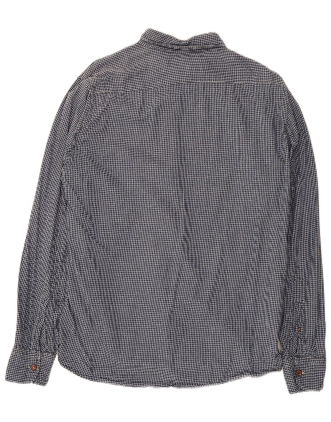 Camisa masculina de flanela Replay grande algodão guingão azul