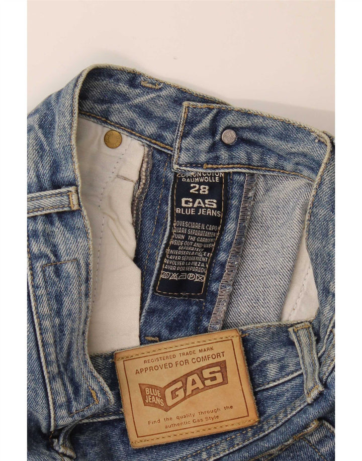 Shorts jeans feminino Gas W28 algodão azul médio