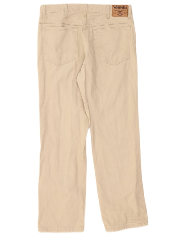 Wrangler Mens Straight Jeans W34 L30 Algodão Bege