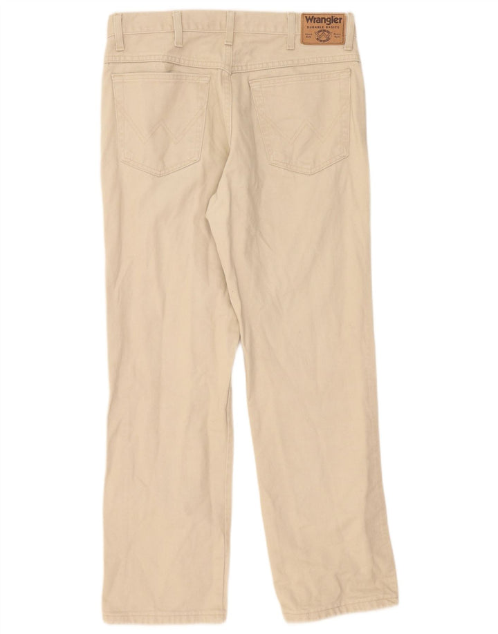 Wrangler Mens Straight Jeans W34 L30 Algodão Bege