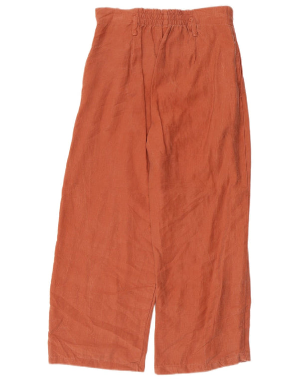 Zara Girls Wide Leg Casual Trousers 11-12 Years W26 L21 Orange