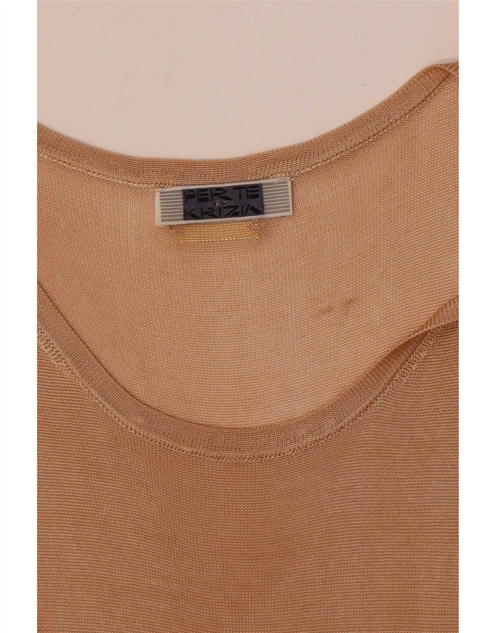Colete feminino Perte by Krizia Top UK 14 Médio Bege