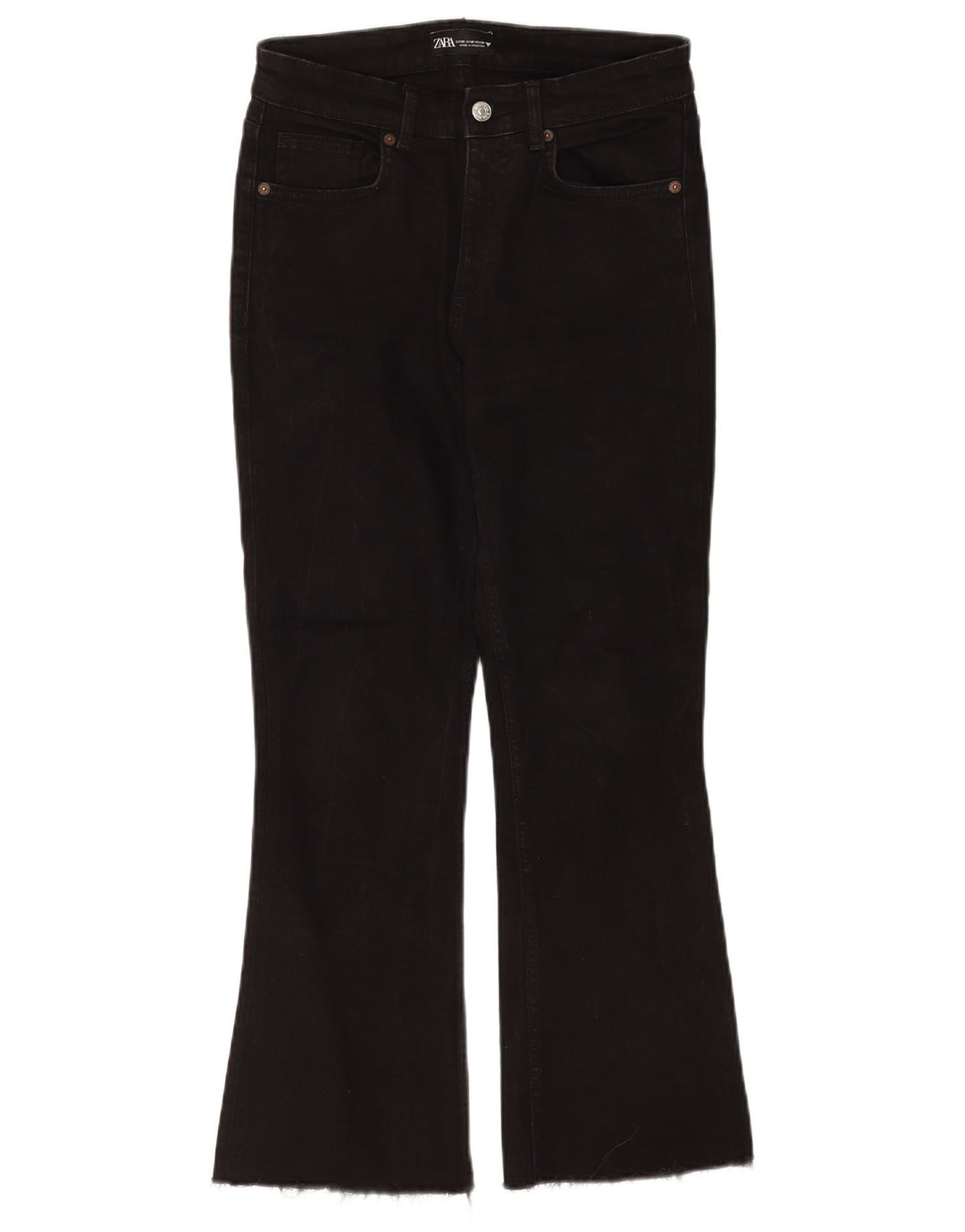 Zara Jeans feminino queimado EU 38 pequeno W28 L26 algodão preto